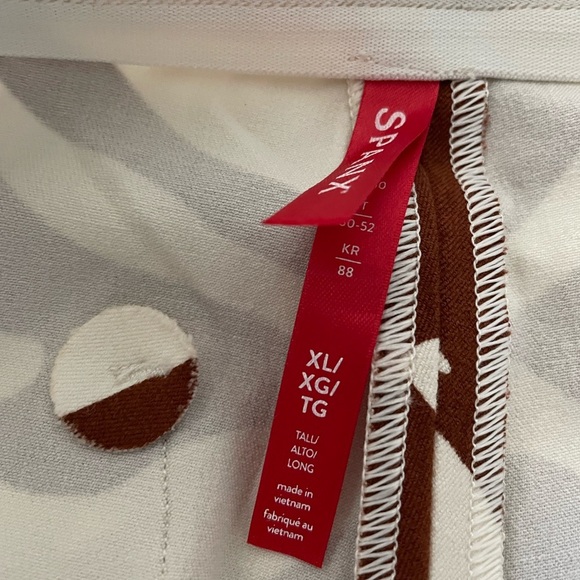 NWOT SPANX On-the-go Animal Printed Slim Straight Leg Pants Brown Zebra Size XL - Picture 10 of 11